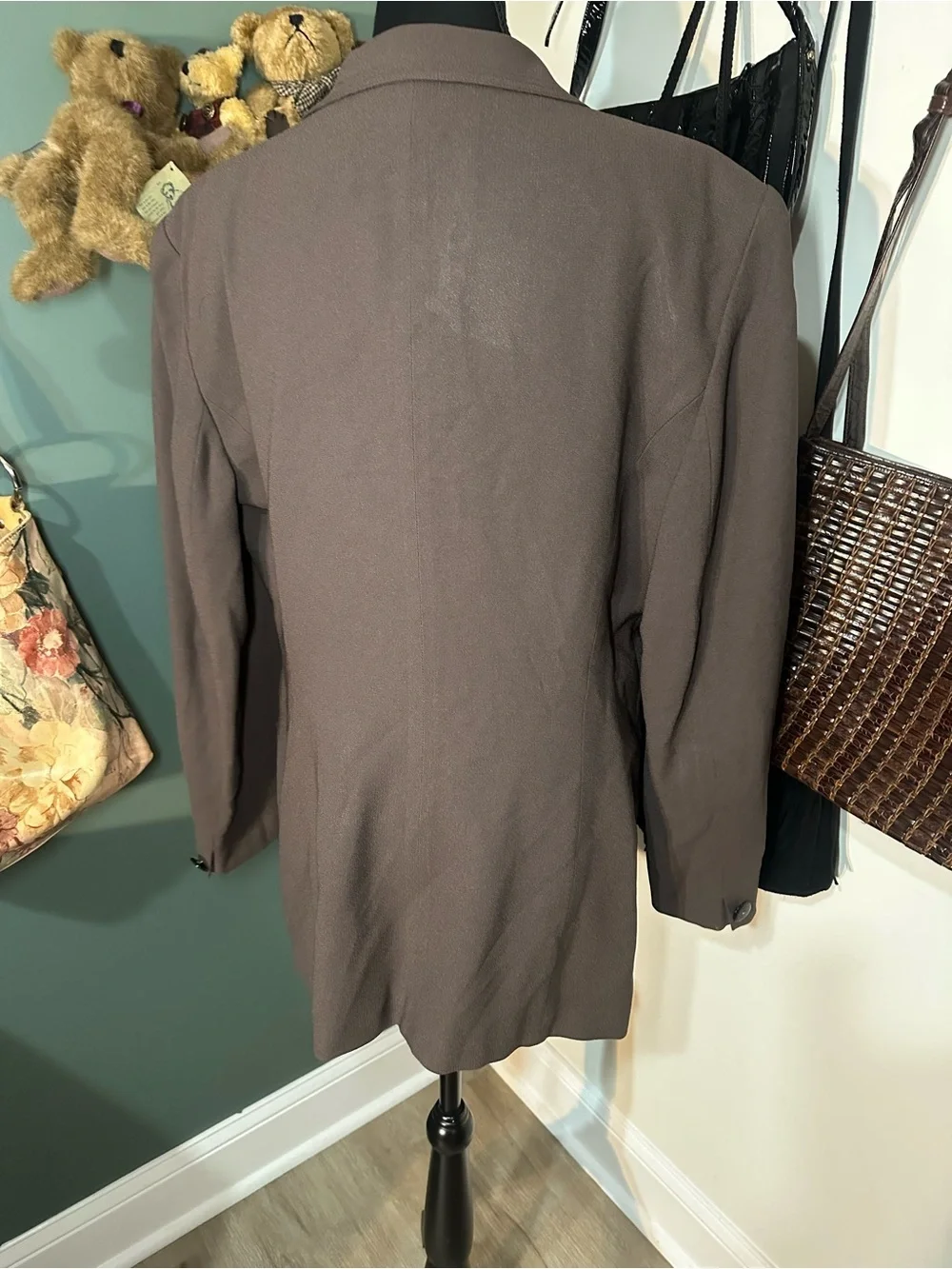 Vintage 90s Christian Dior Tailored Blazer Made in USA Taupe
